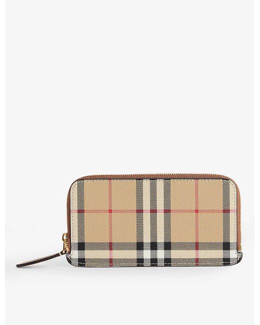 Burberry Natural Somerset Checked Faux-leather Wallet