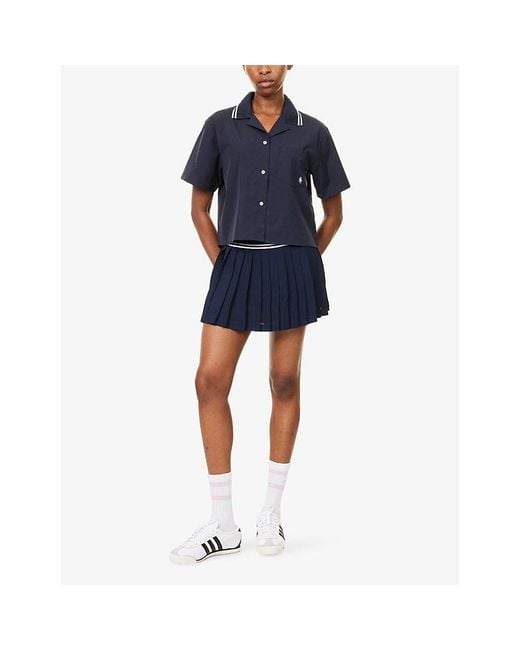 Sporty & Rich Blue Sailor Short-Sleeve Cotton Shirt