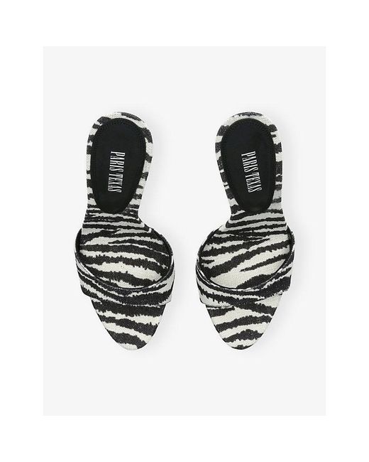 Paris Texas White Lidia 105 Woven Heeled Mules