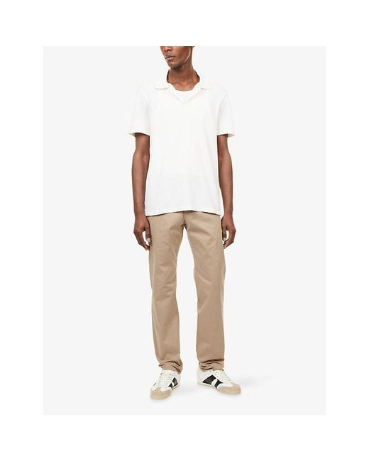 PAIGE Natural Vincent Straight-Leg Cotton-Blend Chino Trousers for men
