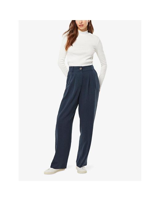OMNES Blue Cinnamon Straight-leg Relaxed-fit Stretch-woven Trousers