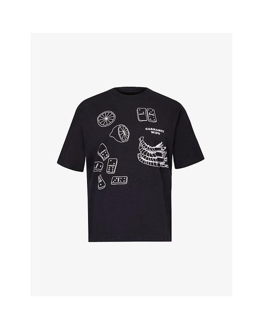 Carhartt Black Lunch Branded-print Organic Cotton-jersey T-shirt