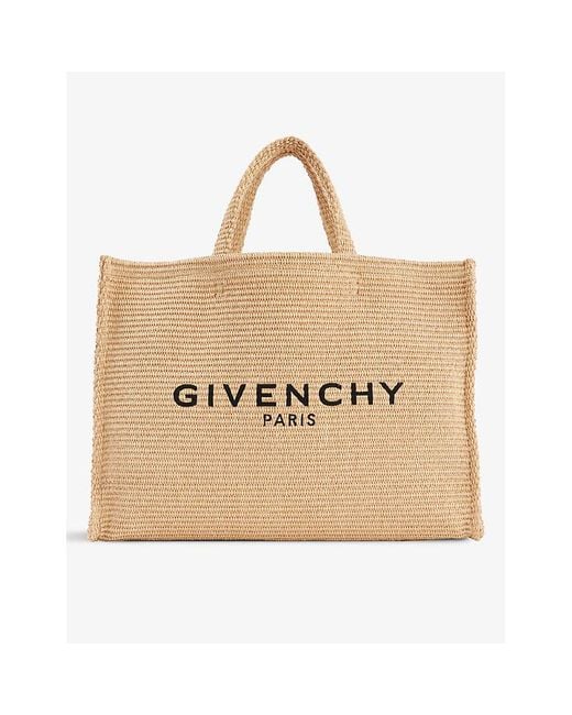 Givenchy Natural G-tote Large Logo-embroidered Raffia Tote Bag