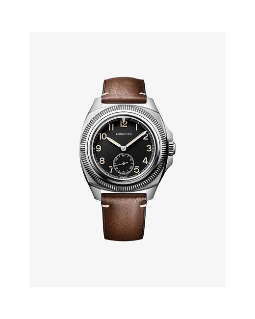 Longines Black L2.838.4.53.0 Pilot Majetek Stainless-Steel Automatic Watch for men