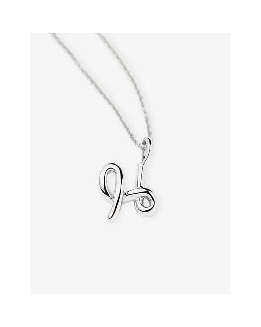 Missoma Metallic Curly Molten Mini Initial H-Plated Sterling- Necklace