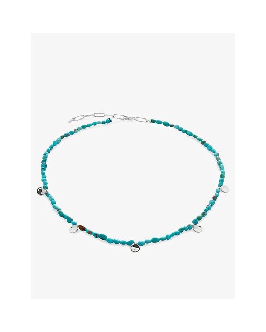 Monica Vinader Blue Rio nugget-charm Sterling-silver Beaded Necklace