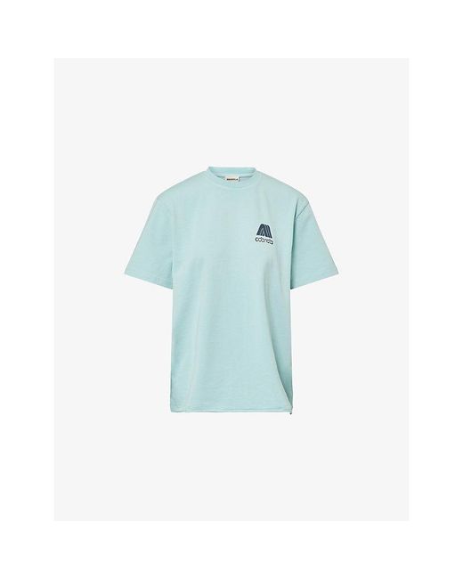 ADANOLA Blue Echo Oversized Cotton T-Shirt