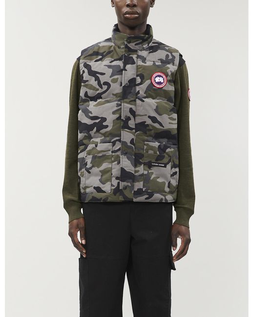 Canada Goose Gray Freestyle Crew Camouflage-print Shell-down Gilet for men