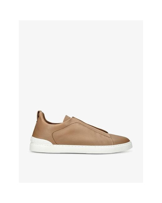 Zegna Natural X3 Stitch Slip-on Cashmere Low-top Trainers for men