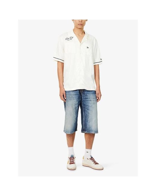 KTZ White Graphic Revere-Collar Short-Sleeve Rayon Shirt for men