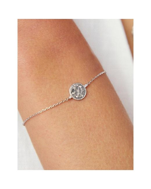 Astrid & Miyu White Zodiac Scorpio Rhodium-Plated Sterling- And Cubic Zirconia Pendant Bracelet