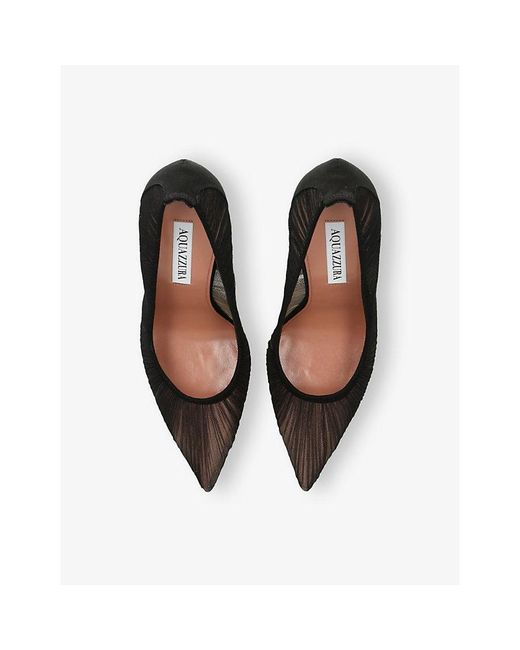 Aquazzura Black Voile 105 Mesh Pumps