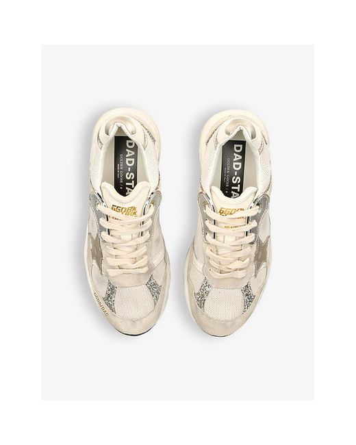 Golden Goose Deluxe Brand White Running 82502 Star-patch Leather And Mesh Low-top Trainers