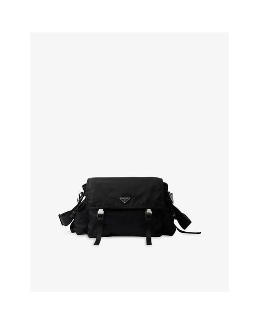 Prada Black Explore Re Nylon Woven Bag for men