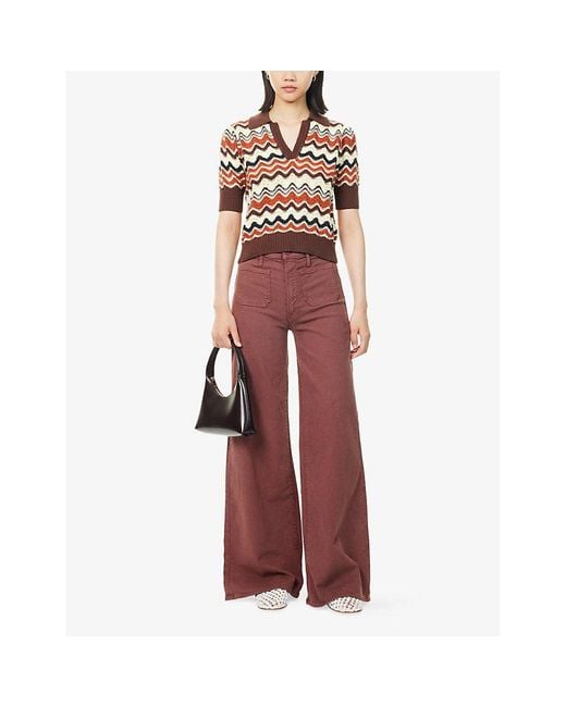 Mother Multicolor The S/S Off The Top Cotton Knitted Polo Shirt