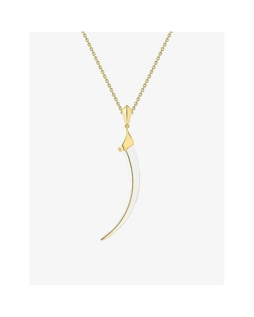 Shaun Leane Metallic Sabre Solis 18Ct-Plated Vermeil Sterling- And Enamel Pendant Necklace