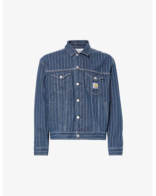Carhartt Orlean Striped Denim Jacket in Blue for Men | Lyst UK