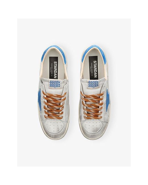 Golden Goose Deluxe Brand Blue Stardan Crocodile-Embossed Leather Low-Top Trainers for men