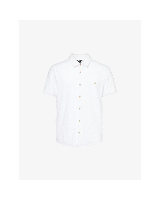 PAIGE White Brayden Short-sleeve Cotton-jersey Shirt for men