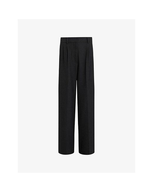 AllSaints Black Sammey Relaxed-fit High-rise Stretch-woven Trousers