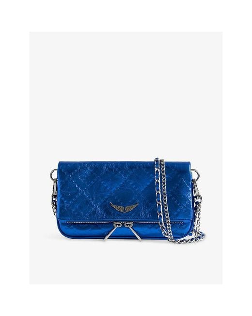 Zadig & Voltaire Blue Rock Nano Leather Clutch Bag