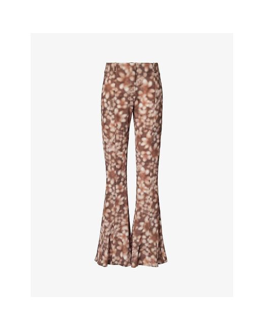 Acne Brown Pippen Flared-leg Mid-rise Woven Trousers