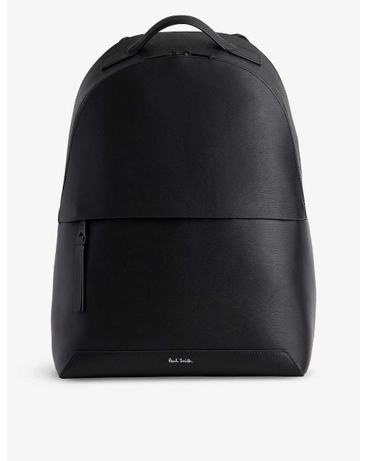 Paul Smith Black Logo-embellished Leather Backpack for men