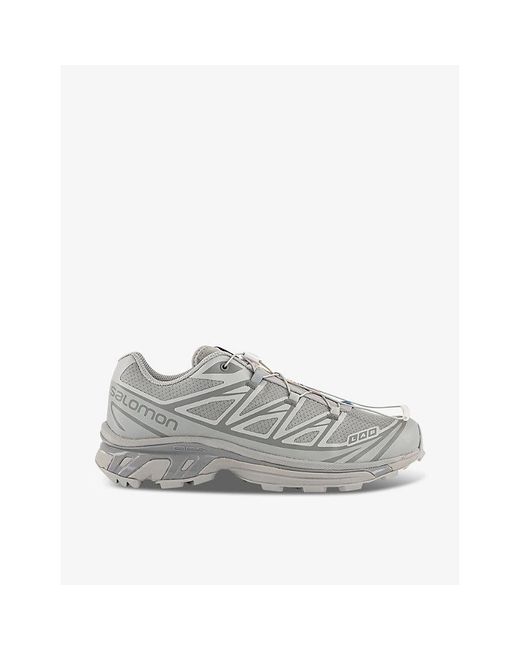 Salomon Gray Xt-6 Quick-Lace Mesh Low-Top Trainers for men
