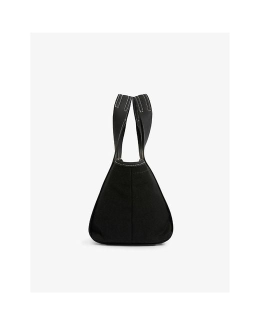 Hunter Black Contrast-stitch Cotton-canvas Tote Bag