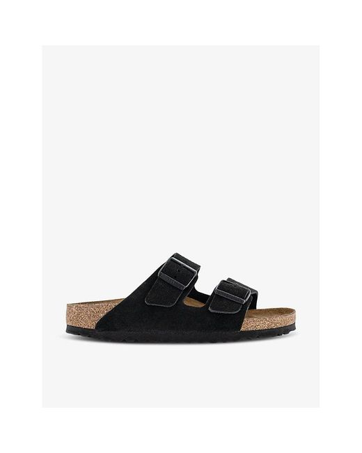 Birkenstock Black Arizona Two-strap Suede Sandals