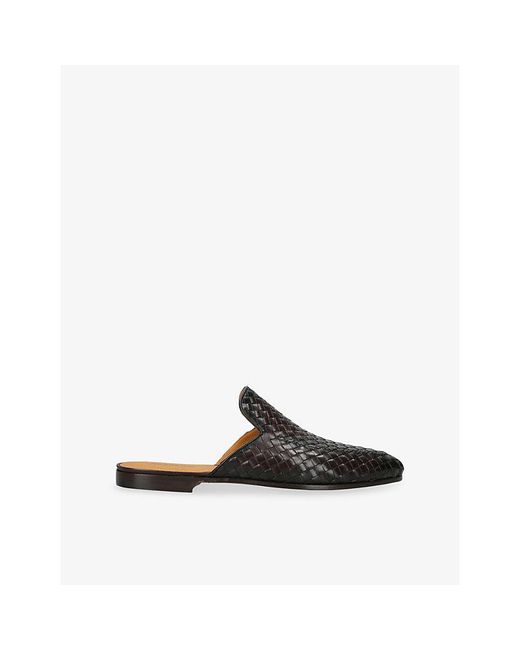 Magnanni Shoes Black Suela Leather Mules for men