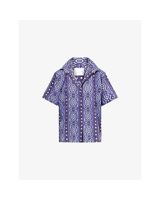 Johanna Ortiz Purple Salty Promises Short-Sleeves Shirt