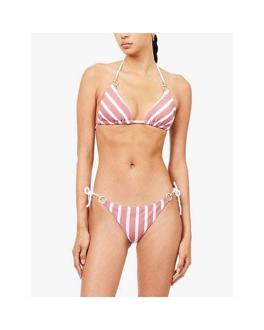 Heidi Klein Pink Tramonti Ring Triangle Bikini Top