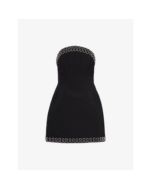 Rebecca Vallance Black Nyx Strapless Bonded-Crepe Mini Dress