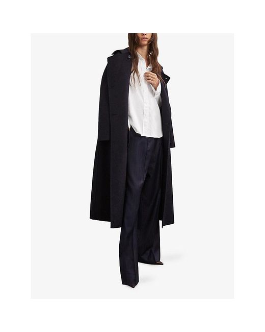 Reiss White Lottie Long-Sleeve Cotton-Sateen Shirt
