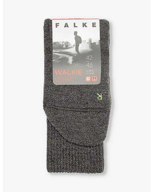 Falke Gray Walkie Light Logo-print Wool-blend Knitted Socks for men