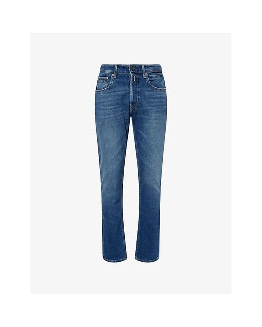 Replay Blue Grover Straight-Fit Stretch-Denim Jeans for men