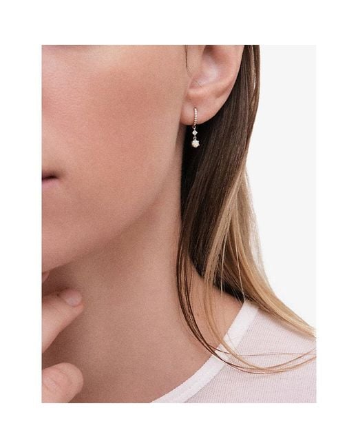 Astley Clarke Metallic Interstellar 14Ct- Opal And 0.14Ct Lab-Grown Diamond Drop Earrings