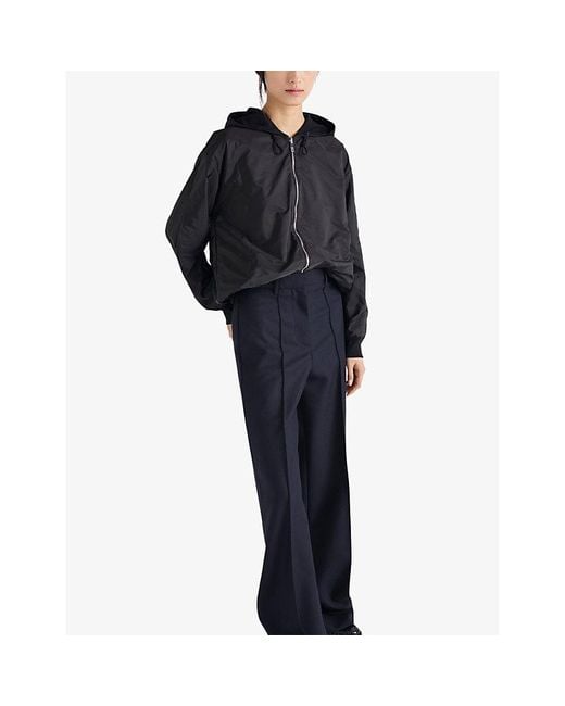 Prada Blue Reversible Relaxed-Fit Cotton-Jersey Hoody