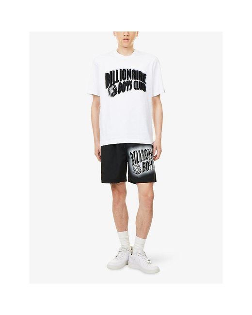 BBCICECREAM Black Spray Arch Logo Swim Shorts for men