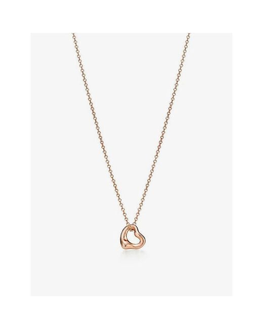 Tiffany & Co Metallic Elsa Peretti&Reg; Open Heart 18Ct Rose- Necklace