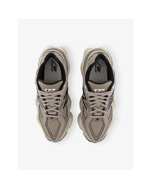 New Balance White 9060 Suede And Mesh Low-Top Trainers for men