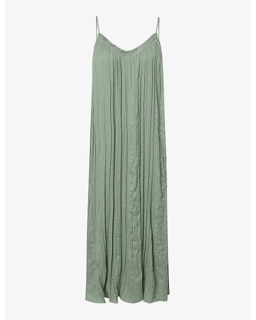 Twist & Tango Green Summer Textured-weave Recycled-polyester Maxi Dress