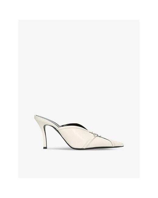 DIESEL White D-electra Leather Mules