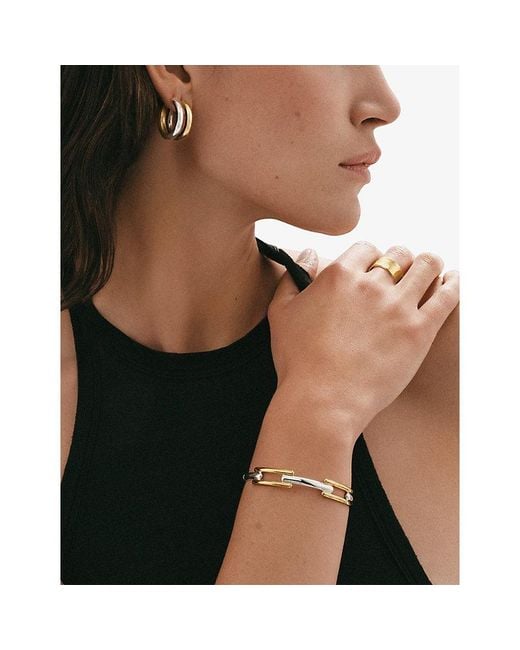 Monica Vinader Metallic Signature Link 18Ct-Plated Vermeil Sterling- And Sterling- Bangle
