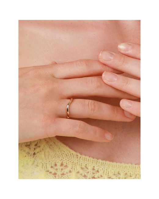Astrid & Miyu Metallic Wave-Plated Sterling Ring