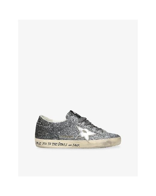 Golden Goose Deluxe Brand Metallic Super Star 60246 Glitter-Embellished Low-Top Trainers