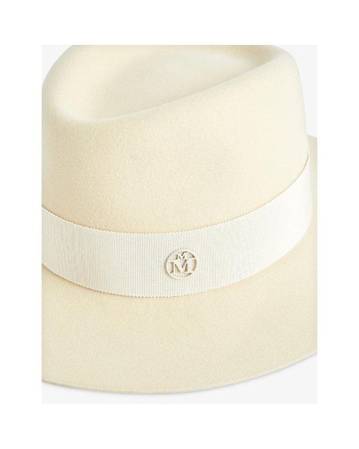 Maison Michel Natural Andre Brand-plaque Wool Hat