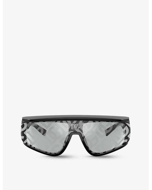 Dolce & Gabbana Gray Dg6177 Rectangle-frame Nylon Sunglasses