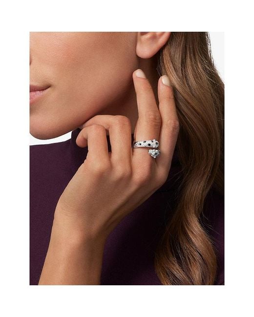 Cartier White Panthère De 18Ct- 0.92Ct Brilliant-Cut Diamond, Emerald And 0.03Ct Onyx Ring